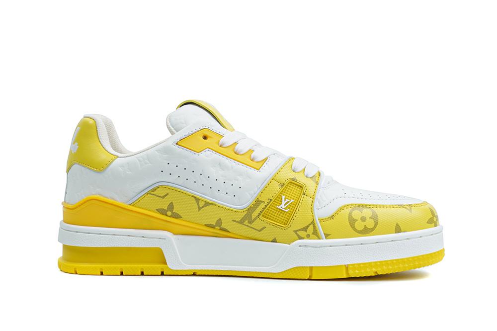 Pkgod Louis Vuitton TrainerWhite Yellow Monogram retail materials ready to ship